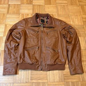 Coogi Leather Bomber Jacket